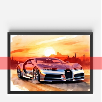 Poster Bugatti Ciron abstrakt Modell 1